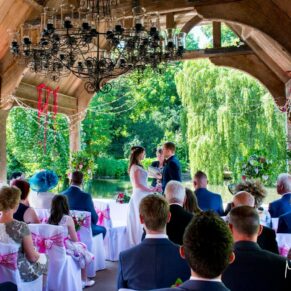 Dairy Waddesdon wedding day outdoor ceremony in progress