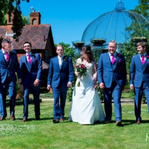 Dairy Waddesdon wedding day photos of the newlyweds with their ushers