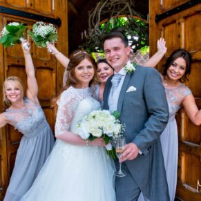 Photo bombing the bride and groom at their Dairy Waddesdon Manor wedding