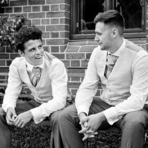 The ushers enjoying the down time at this Dairy Waddesdon Manor wedding