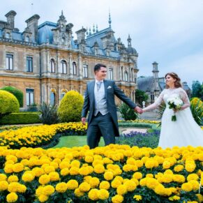 The happy couple at their Dairy Waddesdon Manor wedding