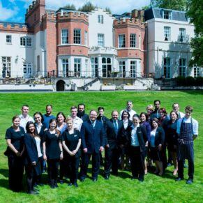 Buckinghamshire business portraits - staff pose at Taplow House Hotel