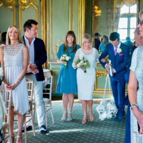 Cliveden House wedding images of the bride entering the ceremony