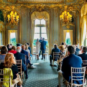 Cliveden House wedding images of the ceremony in the French Dining Room