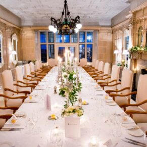 Stunning restaurant interiors at Danesfield House for winter wedding photography
