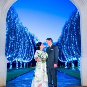 Danesfield House winter wedding photography with the stunning illuminations