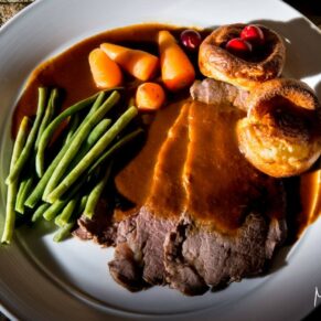 Delicious food photograph at Notley Tythe Barn wedding