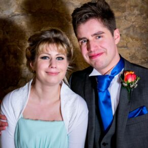 Groom and guest at Notley Tythe Barn wedding