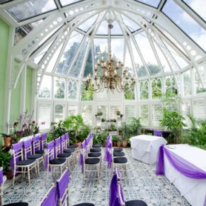 Oakley Court wedding venue offers fabulous interiors for photography inside the Victorian Glasshouse