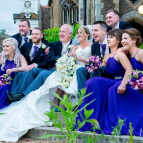 Oakley Court wedding photography of an informal group pose