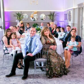 Fabulous interiors for Beaumont Estate winter wedding big group shot photography