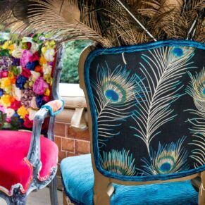 Colourful chair backs at the Waddesdon Wedding Inspiration Day