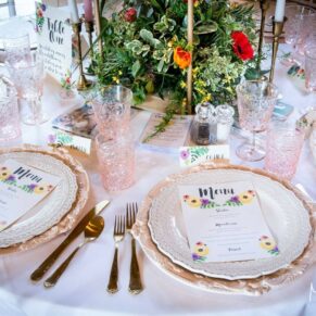 Place setting at the Waddesdon Wedding Inspiration Day