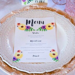 Place menu at the Waddesdon Wedding Inspiration Day