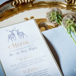 Place setting at the Waddesdon Wedding Inspiration Day