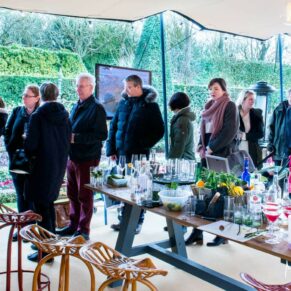The queue for the canapes at the Waddesdon Wedding Inspiration Day
