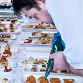 Canapes being prepared at the Waddesdon Wedding Inspiration Day