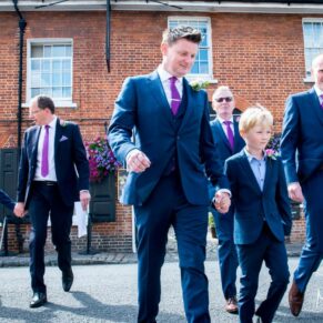 The lads arriving at St Mary's Church Amersham summer wedding