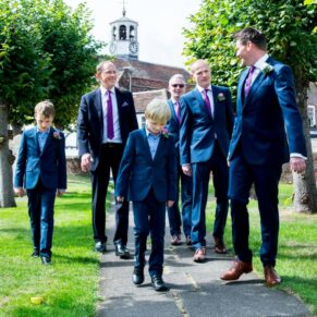The lads arriving at St Mary's Church Amersham wedding