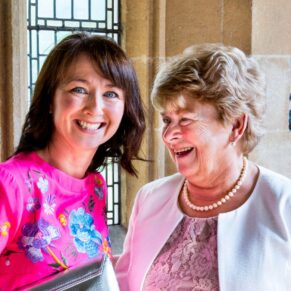 Smiling faces at St Mary's Church Amersham wedding