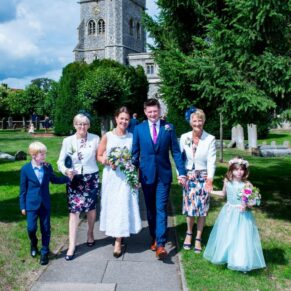 After the ceremony at St Mary's Church Amersham wedding