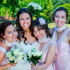 The ladies strike a pose at Taplow House summer wedding