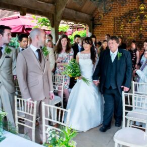 Dairy Waddesdon wedding photographs of the entrance of the bride