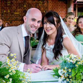 Dairy Waddesdon wedding photographs of the signing of the register