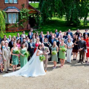 Dairy Waddesdon photographs of the entire wedding group from up high