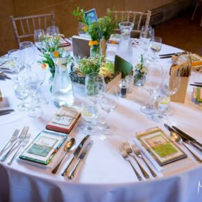 Dairy Waddesdon wedding photographs of a table arrangement