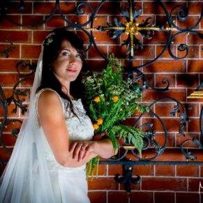 Dairy Waddesdon wedding photographs of the bride in the pavilion