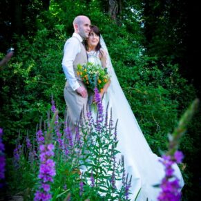 Dairy Waddesdon wedding photographs of the newlyweds in the Secret Garden