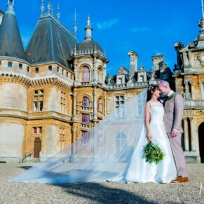 Dairy Waddesdon wedding photographs at the front of the manor