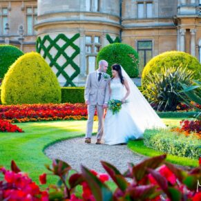 Dairy Waddesdon wedding photographs of the couple taking a stroll at the manor