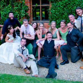 Dairy Waddesdon wedding photographs of a fun group pose