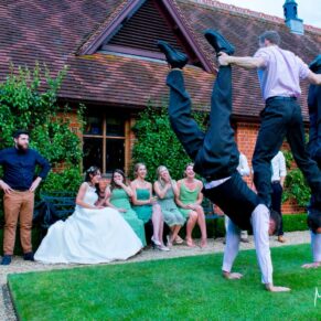 Dairy Waddesdon wedding photographs of an acrobatic display