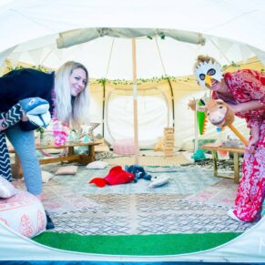 Inside the children's marquee at the Waddesdon Wedding Inspiration Event