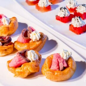 Delicious canapes at the Waddesdon Wedding Inspiration Event