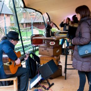 inside the marquee at the Waddesdon Wedding Inspiration Event