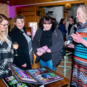 Viwing Mark Sisley's work at Waddesdon Wedding Inspiration Event