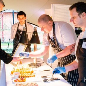 The chefs working hard at the Waddesdon Wedding Inspiration Event