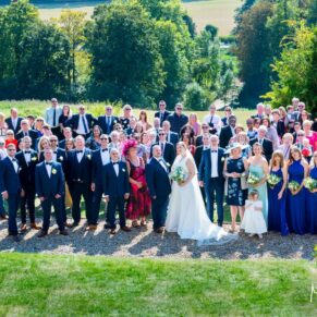 Latimer Estate wedding photos from above of all the guests