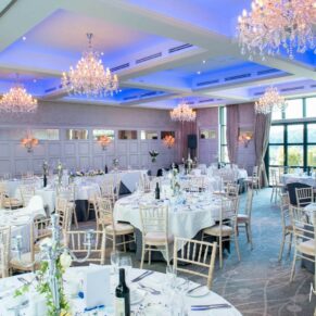 Latimer Estate wedding photos of the Cavendish Suite prior to the guests being called in for the meal