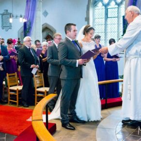 Wedding at St Mary's Church Thame - the couple during the ceremony