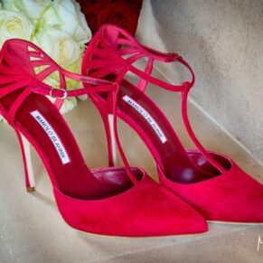 Dairy, Waddesdon Christmas red wedding shoes