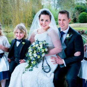 Dairy Waddesdon Spring wedding group pose in the pavilion
