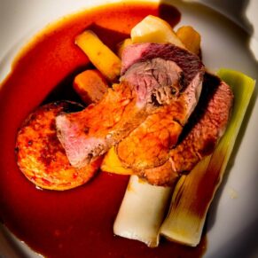 Delicious food at Dairy Waddesdon Spring wedding