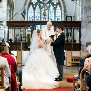 Christmas wedding vows at St Mary's Church Thame