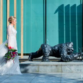 Waddesdon Manor photography shoot at Windmill Hill of the bride taking a stroll