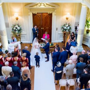 Hedsor House wedding photographs of the ceremony in progress